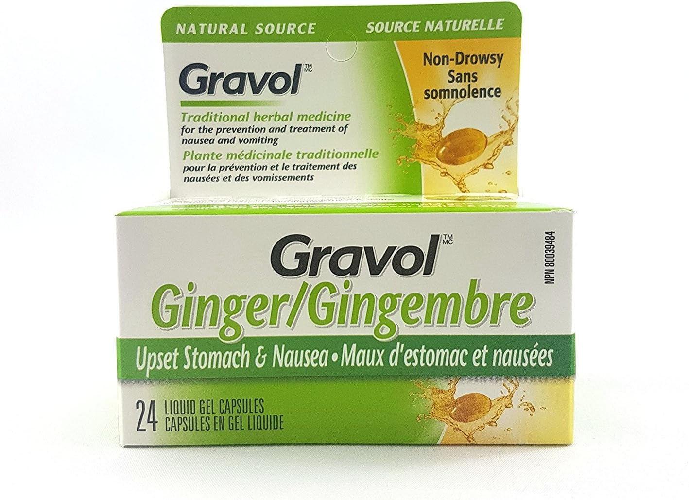 Gravol GINGER Antinauseant 24 GELS New* Health & Personal Care