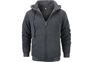 GEEK LIGHTING Hoodies for Men Heavyweight Fleece Sweatshirt - Full Zip Up Thick Sherpa Lined