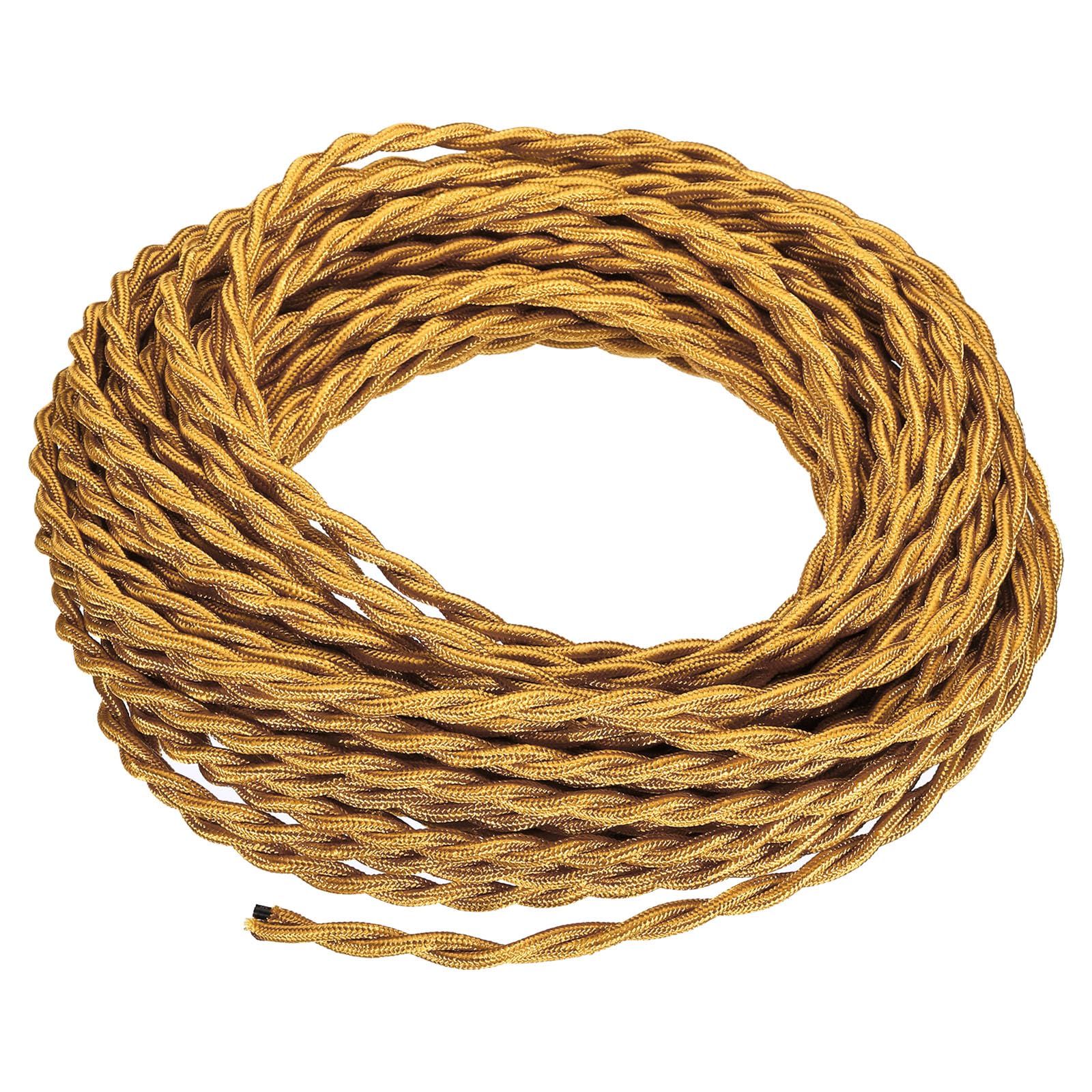 YOKIVE Twisted Cloth Covered Wire, UL Listed 2-Conductor Braided Cable, Keep Electronic Operation, Great for Industrial Bulb (Yellow, 50Ft, 18AWG)