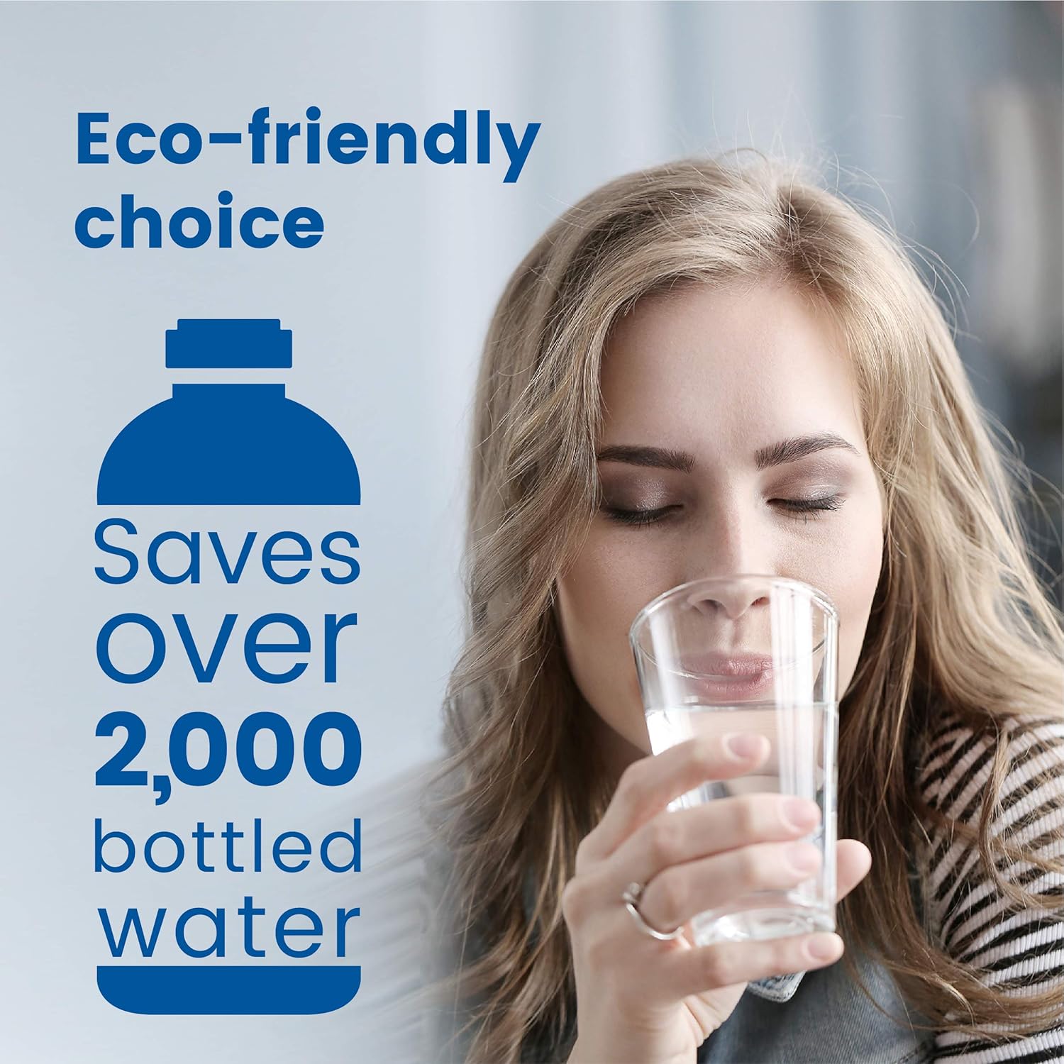 Waterdrop WD-FC-06 NSF Certified Stainless-Steel Faucet Water Filter, Carbon Block Water Filtration System, Tap Water Filter, Reduces Chlorine, Heavy Metals and Bad Taste (1 Filter Included): Kitchen & Dining