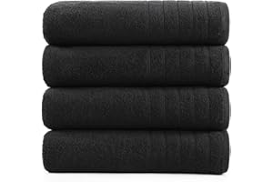 Casa Platino 100% Cotton Bath Sheets 4 Pack (36"x72") - Ring Spun Cotton Extra Large Towel Set for Bathroom - Quick Dry, Soft & Absorbent Bath Sheet Sets - Oeko Tex Certified - Oversized Black Towels