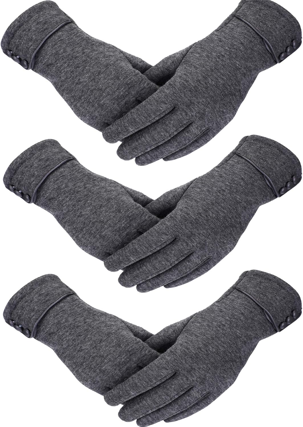 Patelai 3 Pairs Women Winter Gloves Warm Touchscreen Gloves Windproof Gloves for Women Girls Winter Using (Black, Gray, Khaki) at  Women’s Clothing store