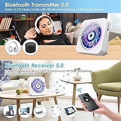 Gueray CD Player with Speakers Bluetooth Desktop CD