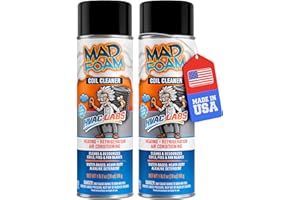 HVAC LABS Crazy Foam AC Coil Cleaner for AC Unit Foaming - HVAC Condenser Coil Cleaner - Evaporator No Rinse or Rinse with Water, Heating & Refrigeration - Break down Grease Oil Dust Dirt (2)