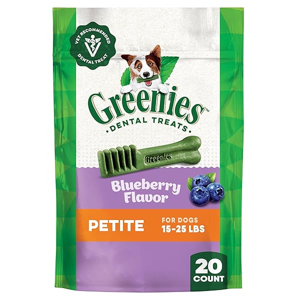 GREENIES VETERINARIAN-RECOMMENDED ADULT NATURAL DENTAL DOG TREATS PETITE...