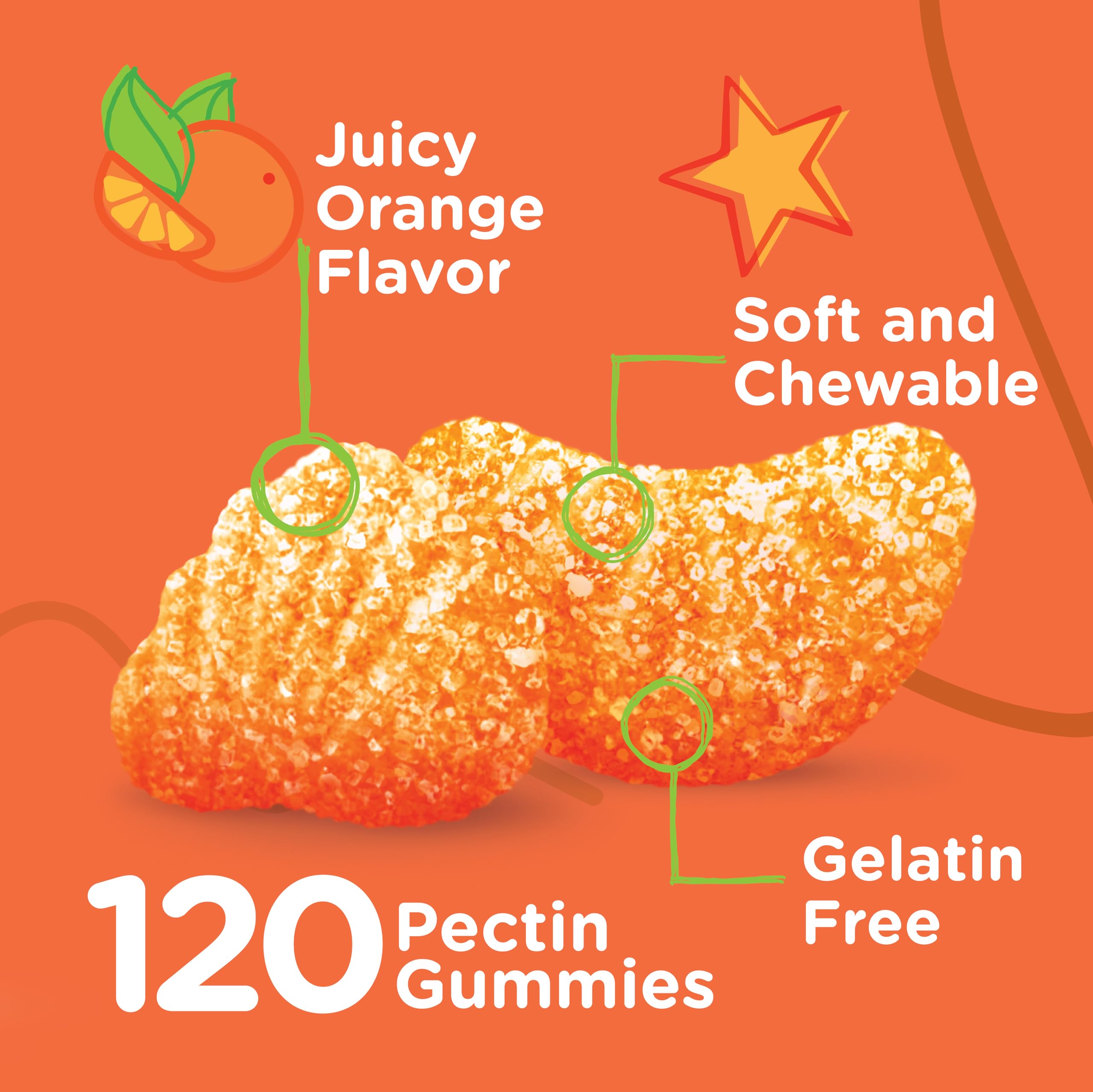 Viteey Kids Vitamin C Gummies - Immune Support for Kids, Toddlers, & Teens - Vegan, Gelatin Free, Gluten Free, GMO Free - Tasty Chewable Orange Flavored Immunity Gummy