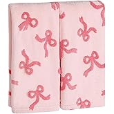 GreenPine 2 Pack Bow Hand Towels Kitchen Towel Pink Bowknot Dish Towel for Bathroom Hand Drying Kitchen Cleaning Gift Set, 29.5 x 13.7 Inch