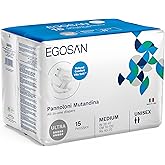 Egosan Ultra Incontinence Disposable Adult Diaper Brief Maximum Absorbency and Adjustable Tabs for Men and Women (Medium, 15-Count)
