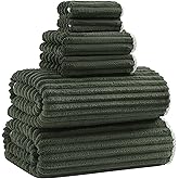 Robmic 40x80 Inches Bath Sheets Towels for Adults Luxury Microfiber Extra Large Bath Towels for Bathroom Super Soft Absorbent Quick Dry with Hanging Loop(Olive Green,6PCS)