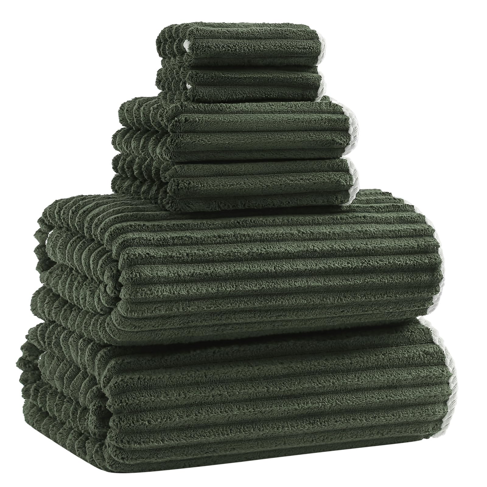 Photo 1 of Robmic 40x80 Inches Bath Sheets Towels for Adults Luxury Microfiber Extra Large Bath Towels for Bathroom Super Soft Absorbent Quick Dry with Hanging Loop(Olive Green,6PCS)