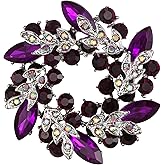 EVER FAITH Austrian Crystal Wedding Corsage Jewelry Accessory Bridal Flower Wreath Brooch Pin for Women