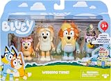 Bluey Wedding Time 4-Pack Figures | Uncle Rad Frisky Bingo Flower Girl Toy view 1