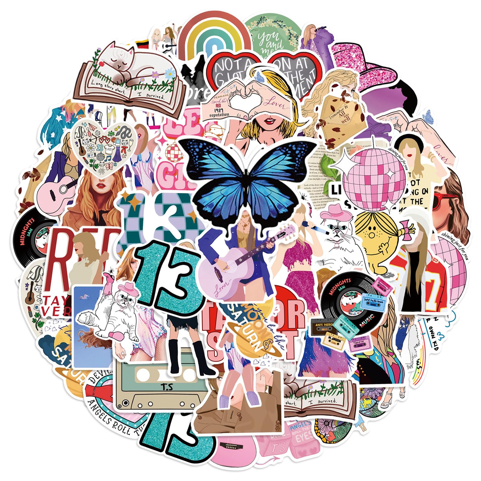 KASESSS 100 Pcs Singer Stickers - Waterproof, Pop, Vinyl for Water Bottles, Guitar, Laptop, Book, Skateboard, Suitcase