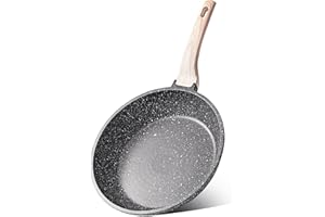 CAROTE Nonstick Frying Pan Skillet,Non Stick Granite Fry Pan Egg Pan Omelet Pans, Stone Cookware Chef's Pan, PFOA Free,Induction Compatible(Classic Granite, 8-Inch)