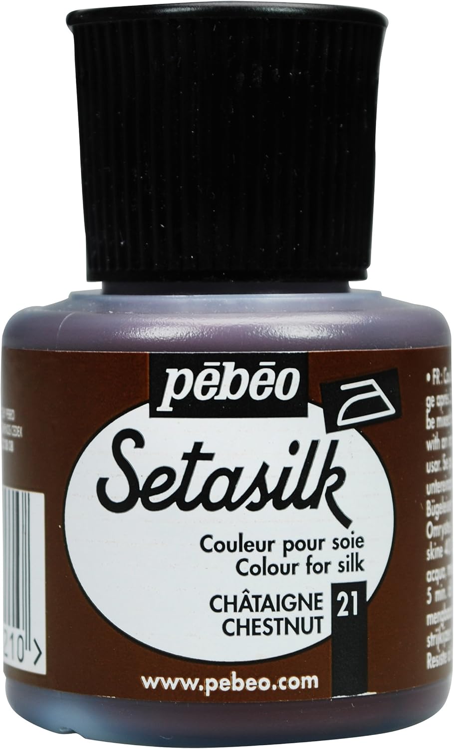 Pebeo Setasilk Chestnut 45 ml Bottle - Silk paint - 45 ml Pipette cap bottle - Chestnut, maroon, 45 ml (Pack of 1)
