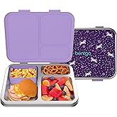 Bentgo Kids Stainless Steel Prints Leak-Resistant Lunch Box - 3-Compartments with Bonus Silicone Container, Durable, Eco-Friendly, Dishwasher Safe, BPA-Free, Ideal for School, Ages 3+ (Unicorn)