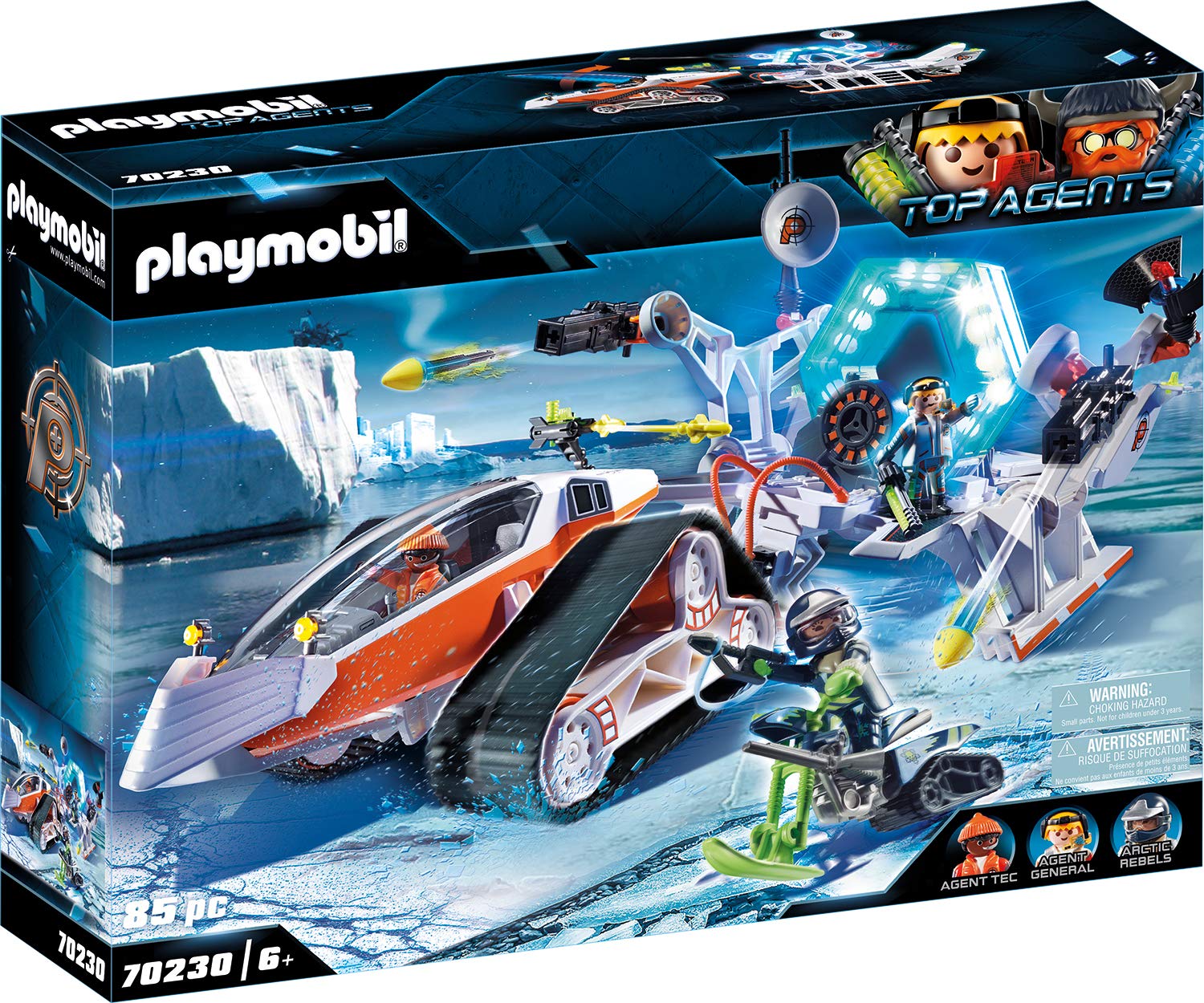 Playmobil 70230 Top Agents V Spy Team Command Sled, with Light and Sound Effects, for Children Ages 6+, Fun Imaginative Role-Play, PlaySets Suitable for Children Ages 4+