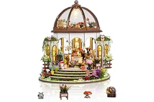 Foyucool DIY Miniature House Kits, Tiny House Kit, Doll House Kits for Adults to Building, Unique Gift for Birthday Christmas Day, Castle Flower House
