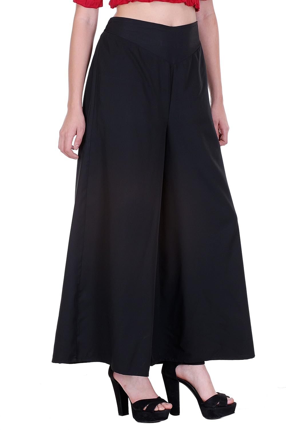 deewa pack of 2 black and white crepe palazzo