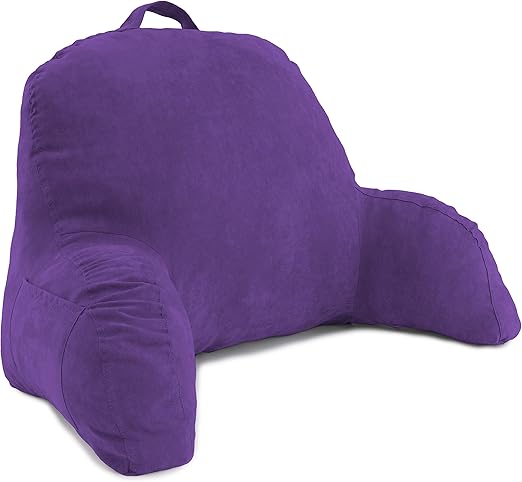 Light Purple Microsuede Bed Rest Reading Pillow Support Bed