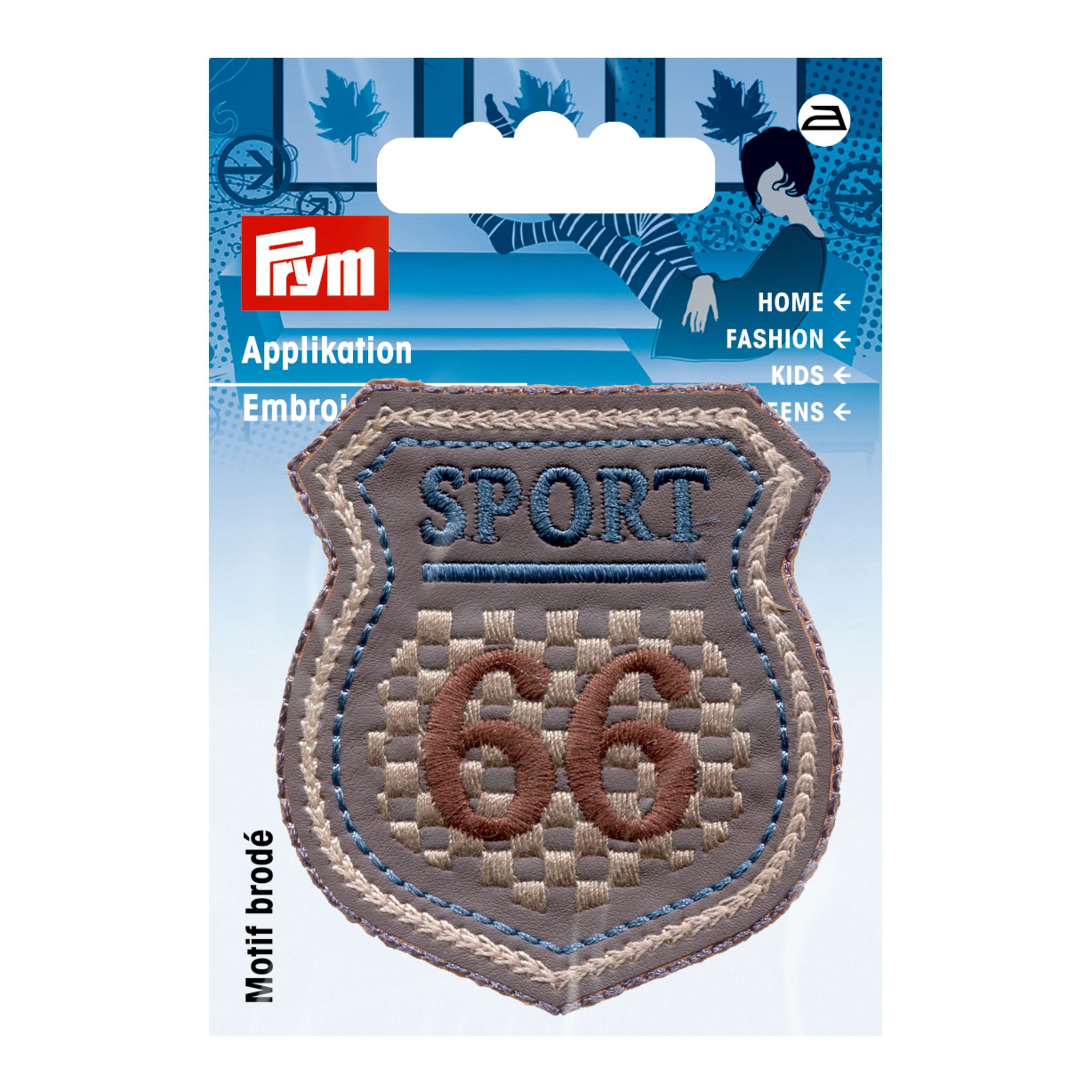 Prym 922012 Appliqué Label Sport 66 Grey/Blue/Beige