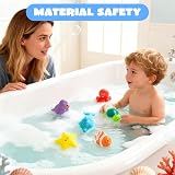 JOYIN Sea Animals Bath Toys 6 Pcs Sealed No-Hole Mold Free Squeezable Toys view 7