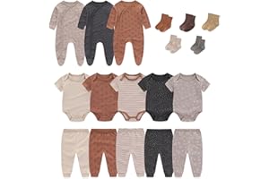 falianni Baby Boy Girl 18 Pack Layette Set Cotton Infant Unisex Clothes and Accessories New born Essentials Clothing Sets
