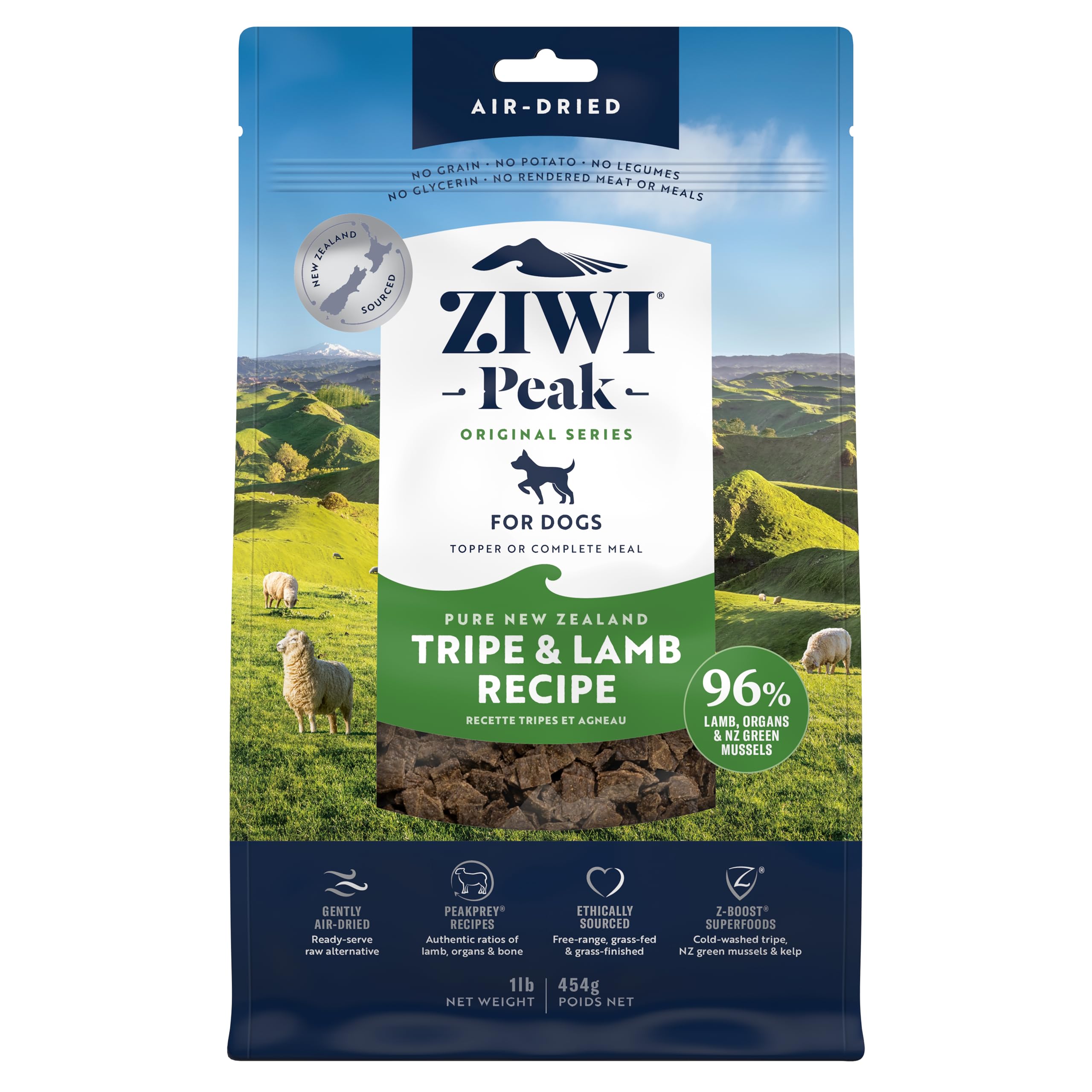 Ziwi Peak Daily Dog Cuisine Tripe and Lamb Pouches, 454 g