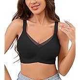 POSESHE Womens Wireless Bras V Mesh Comfortable Bralette Supportive Tshirt No Underwire Seamless Everyday Bra