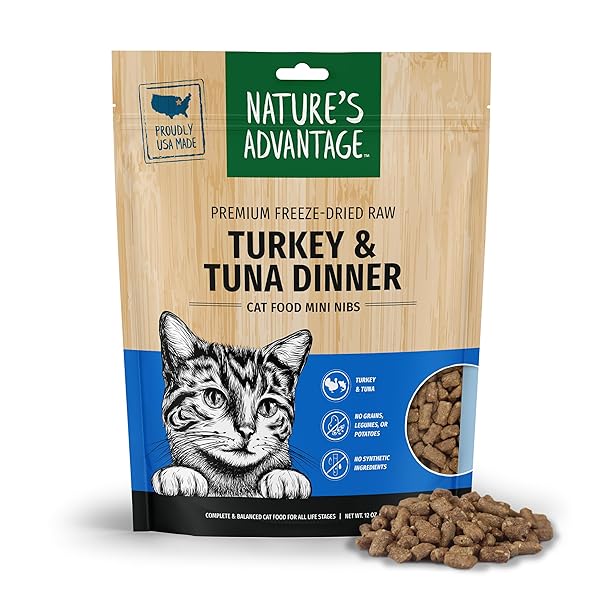 NATURE’S ADVANTAGE FREEZE-DRIED RAW TURKEY & TUNA DINNER...