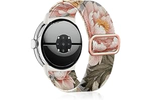 Zspoly Nylon Band Compatibel with Google Pixel Watch 2/1/3 4 (41mm) Google Pixel Watch 4 3 （45mm）,Elastic Adjustable Bands fo