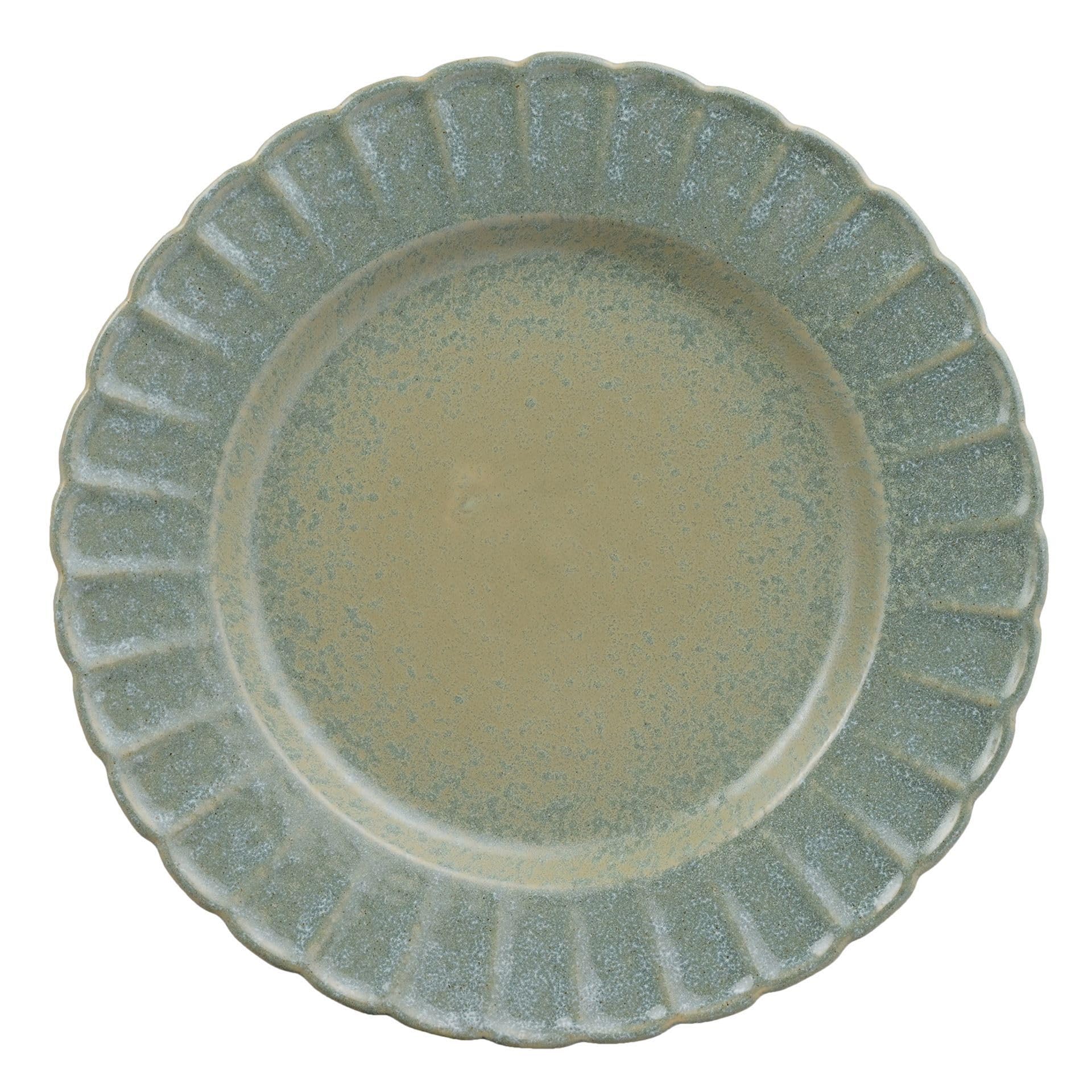 Widdop and Co Hestia Green Glazed Stoneware Dinnerware Tableware Set - Set of 4 Large Plates - Contemporary Stylish Tableware - Lovely Gift Idea Housewarming Dining Dishes Serving