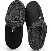 GOEWY Mens Suede Slippers with Memory Foam Indoor Outdoor House Shoes Warm Winter Slip On Slippers with Non-Slip Sole Gifts For Men Him Dad