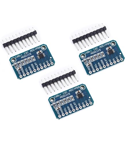 New and Improved] 16 Bit ADS1115 ADC 4 Channel 4CH Pro Gain Amplifier Development Module Board For Arduino RPi Ultra Compact IIC I2C Interface