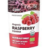 Organic Freeze-Dried Raspberry Powder – 100% Natural Whole Fruit, Certified Organic Red Raspberries – Perfect for Smoothies, Shakes & Baking – Non-GMO, No Added Sugar – 6oz (33 Servings)