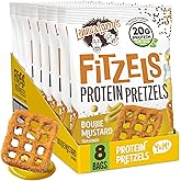 Lenny & Larry's Boujie Mustard FITZELS- Savory Pretzel Snacks Incredibly Tasty, High Protein, Salty, Vegan, 20g of Plant Base