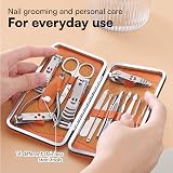 H&S Manicure Set 14 Pc Stainless Steel with Leather Case view 2