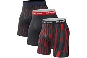 Pair of Thieves Men’s Long Boxer Briefs – Soft, Breathable, Quick Dry Underwear with 4-Way Stretch – Multi-Pack