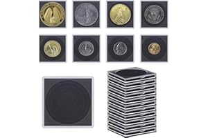 TNTIWQ 20 Pcs Clear Coin Collection Holders with Sponges 43mm Coin Capsules Morgan Silver Dollar Coin Snap Holder Protectors for Collectors (8 Adjustable Diameters: 19/21.5/24.5/27/31/33/38/40mm) (20)