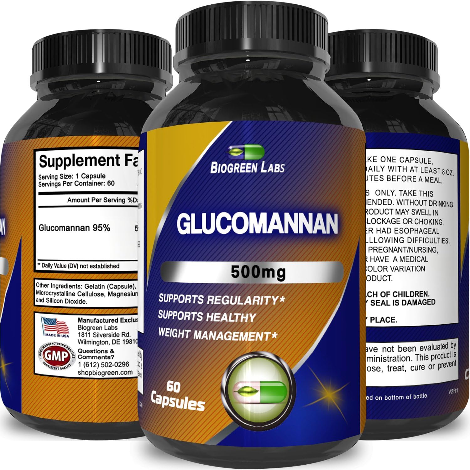 Pure Glucomannan Konjac Root Weight Loss Pills - Better Than Psyllium Husk In Helping To Regulate Cholesterol - Helps with Blood Pressure - Weight Loss Pills For Women & Men To Help Burn Belly Fat