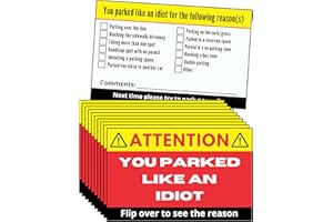 MIAMI GRAPHIC SOLUTIONS You Parked Like an Idiot Cards (Pack of 100) Bad Parking Cards 3.5"x2" Multi Reasons Violation Stocking Stuffers for Adults/Prank Items/Double Sided (Parked like an idiot)