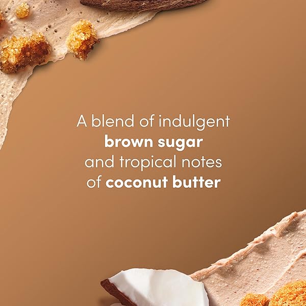 DOVE SCRUB BROWN SUGAR & COCONUT BUTTER FOR SILKY SMOOTH SKIN BODY SCRUB EXFOLIATES & RESTORES SKIN’S NATURAL NUTRIENTS 10.5 OZ