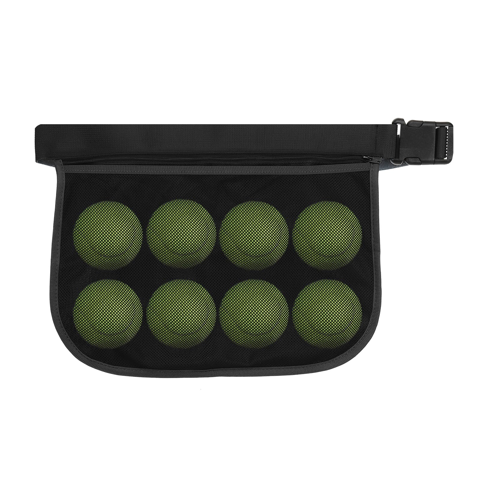 PATIKIL Tennis Ball Band Holder, Adjustable Pickleball Waist Pouch Ball Holder Waist Bag for Holding 8 Pickleball or Tennis Balls, Black (NO Balls)