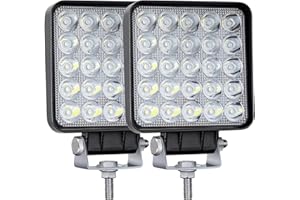 SAN YOUNG LED Light Pods, 4 Inch 75W Tractor Work Light 12V 24V, Square Flood LED Off Road Backup Lights for Truck Vehicle ATV UTV Boat Mower Golf Cart, 2 Cube Lights
