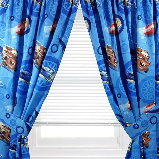 Amazon Com Disney Cars Window Panel Set Of 2 Panels Tie Backs