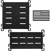 2 Pack Molle Patch Display Holder, Molle Hook &amp; Loop Tactical Pad Panel | Upgrade 8 Laser Cutting Hole, 1000D Nylon, Fit Standard MOLLE Spacing, Plush Hook &amp; Loop Keeps Patches, for Vest Backpack