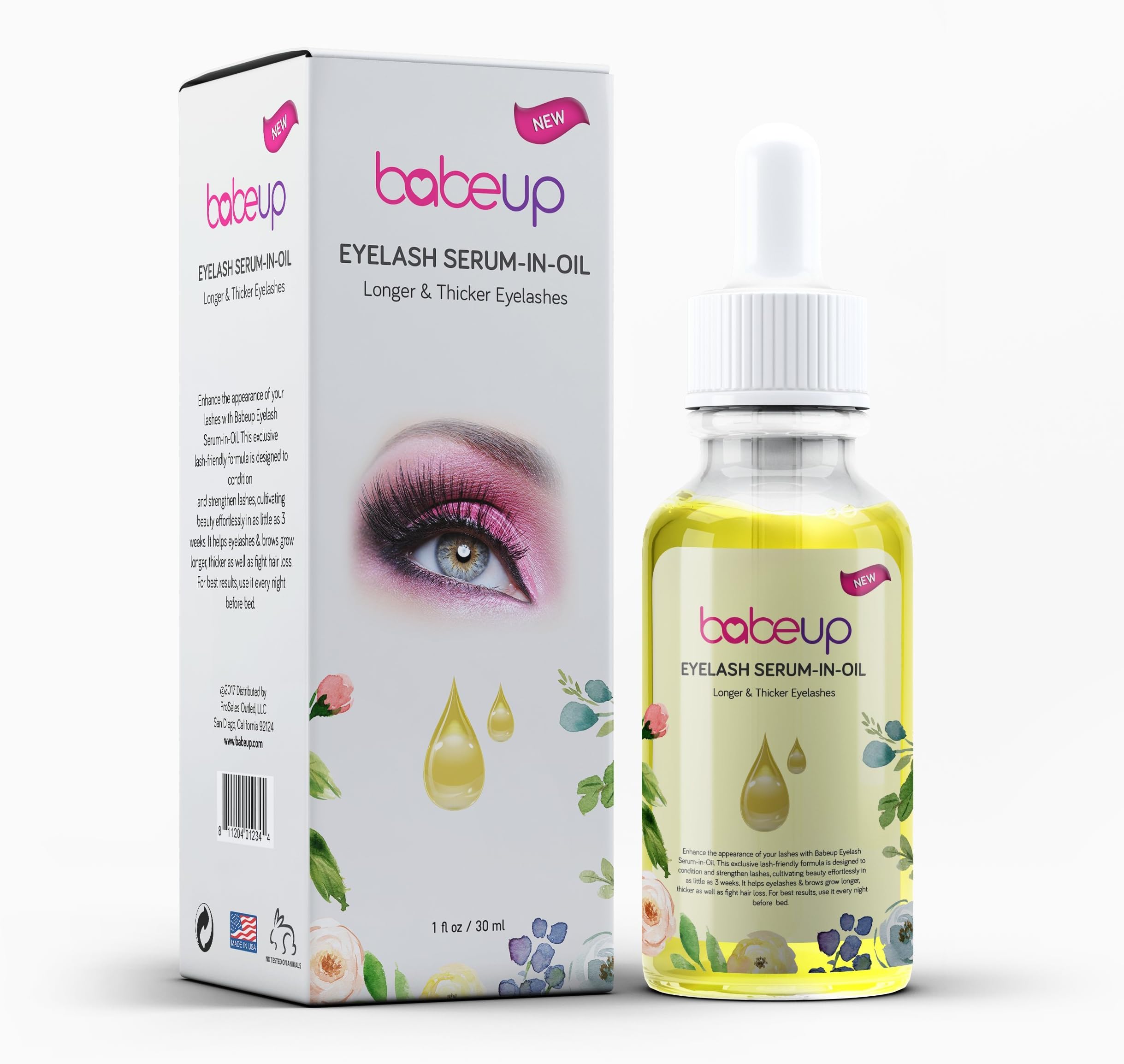 Babeup Eyelash & Eyebrow Serum, Advanced Growth Formula with Vitamin E
