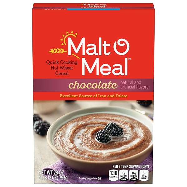 MALT-O-MEAL CHOCOLATE HOT WHEAT CEREAL, INSTANT PORRIDGE WITH...