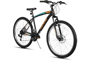 HH HILAND HILAND Mens and Womens Mountain Bike, 26 Inch 18 Speed Mountain Bicycle with Dual Disc Brake, Front Suspension Fork, High Carbon Steel Frame Urban Commuter Bike for Adults