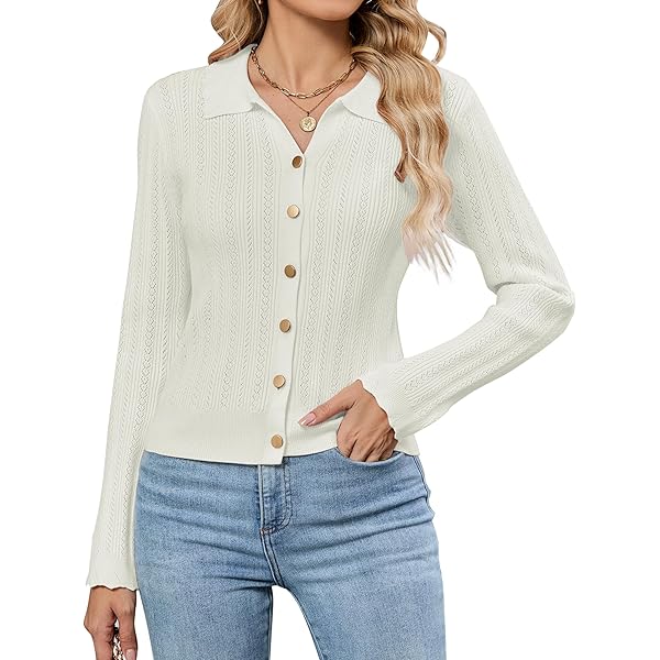 Kedera Women's Open Front Cardigan Pearl Trim Crop Sweater